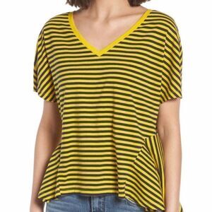 BP. Stripe Sharkbite Hem short sleeve T-Shirt size M new with tags